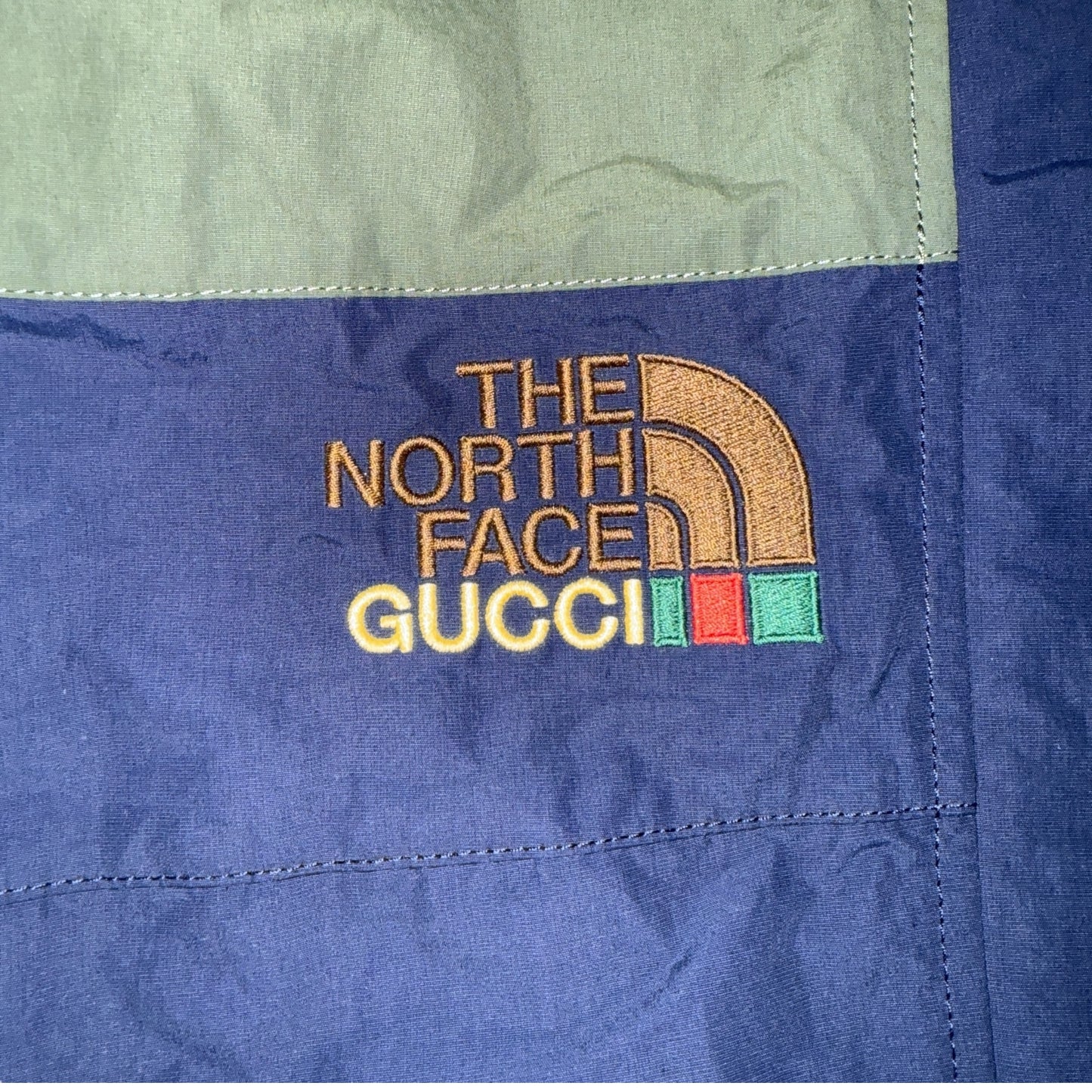 [GUCCI x THE NORTH FACE] Gucci x The North Face two-tone nylon pants, size L