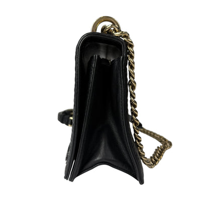 Christian Dior Diorama Leather Chain Shoulder Bag in Black