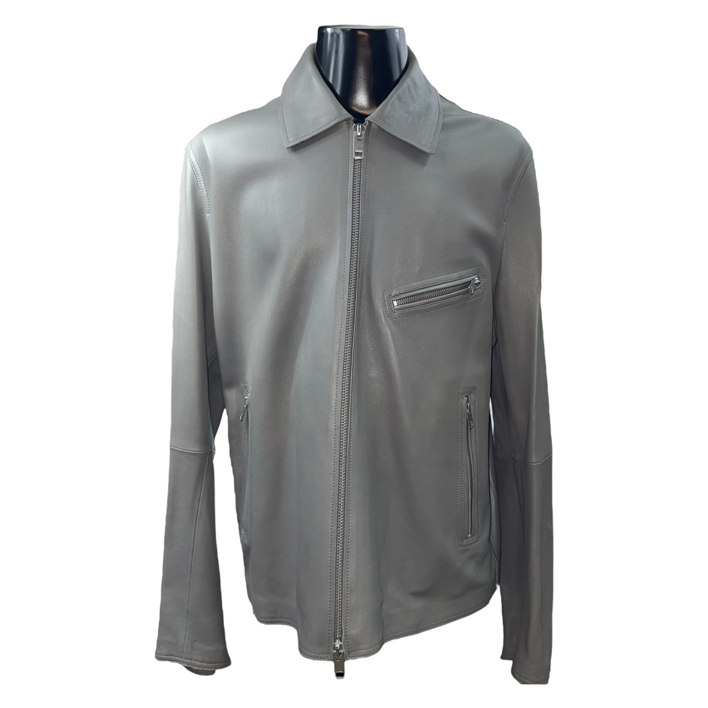 [DIESEL] Gray leather jacket