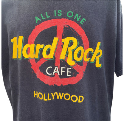 【Hard Rock Cafe】ハードロックカフェ HOLLYWOOD Tシャツ ネイビー L