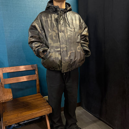 [SUPREME × MARITHE + FRANCOIS GIRBAUD] Supreme Hooded Leather Flight Bomber Jacket "Camo"