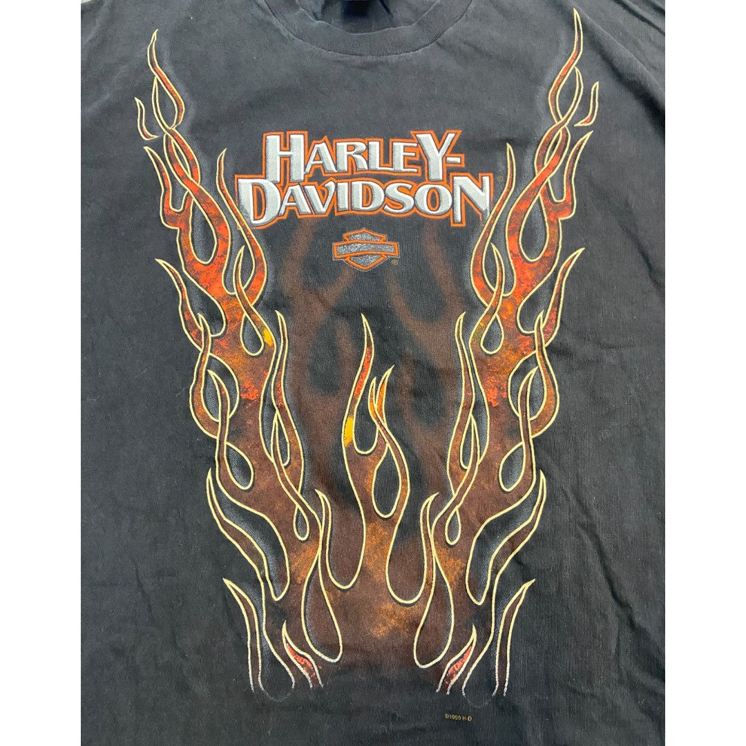 【Harley-Davidson】ハーレーダビッドソン 90's Vintage Tシャツ ”Flame Pattern” L相当