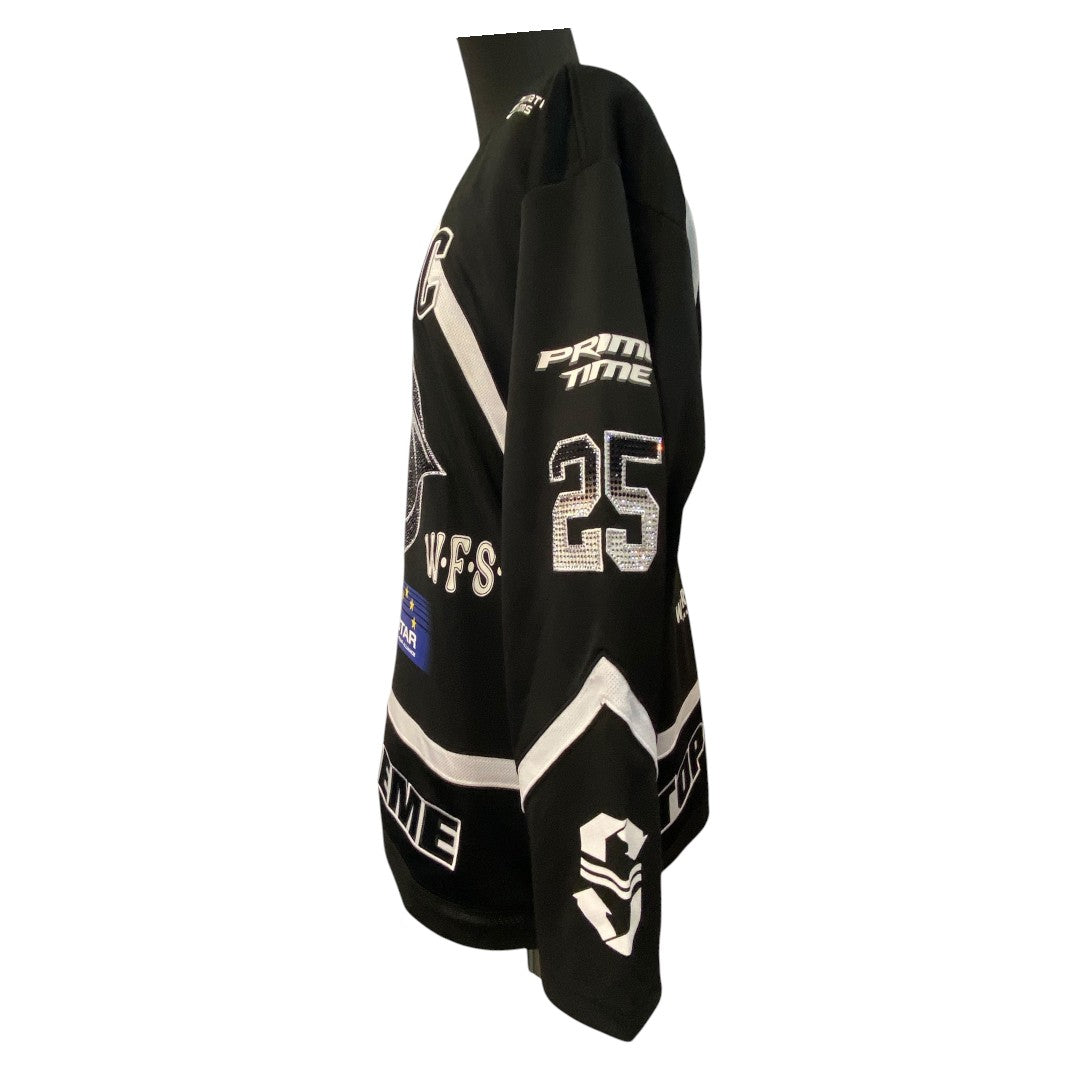 【Supreme】シュプリーム Rhinestone Hockey Jersey "Black"　 ラインストーン ホッケー ジャージ "ブラック" M