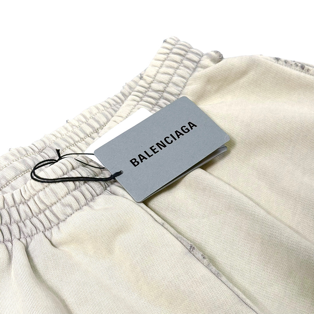 BALENCIAGA Y2K Baggy Sweatpants, Light Beige, Archetype Fleece, Size XS