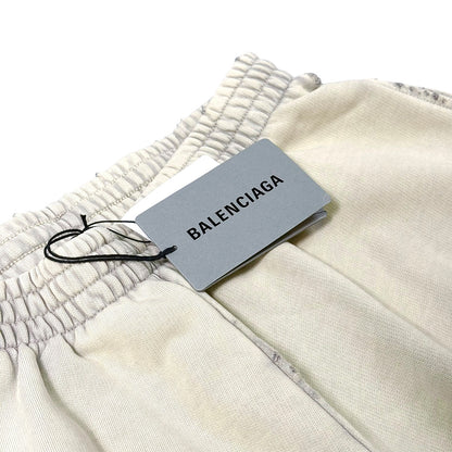 BALENCIAGA Y2K Baggy Sweatpants, Light Beige, Archetype Fleece, Size XS