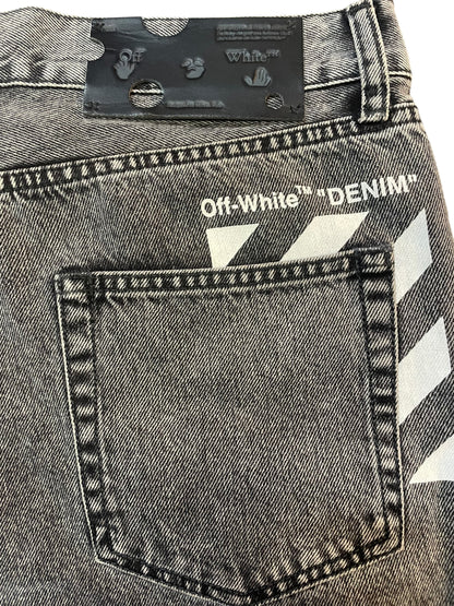 [OFF-WHITE] Off-White Chemical Wash Straight Denim Pants (Tag Included) Size: 33