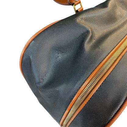 【BOTTEGA VENETA】ボッテガヴェネタ ボストンバッグ PVC×レザー ブラウン×ブラック
