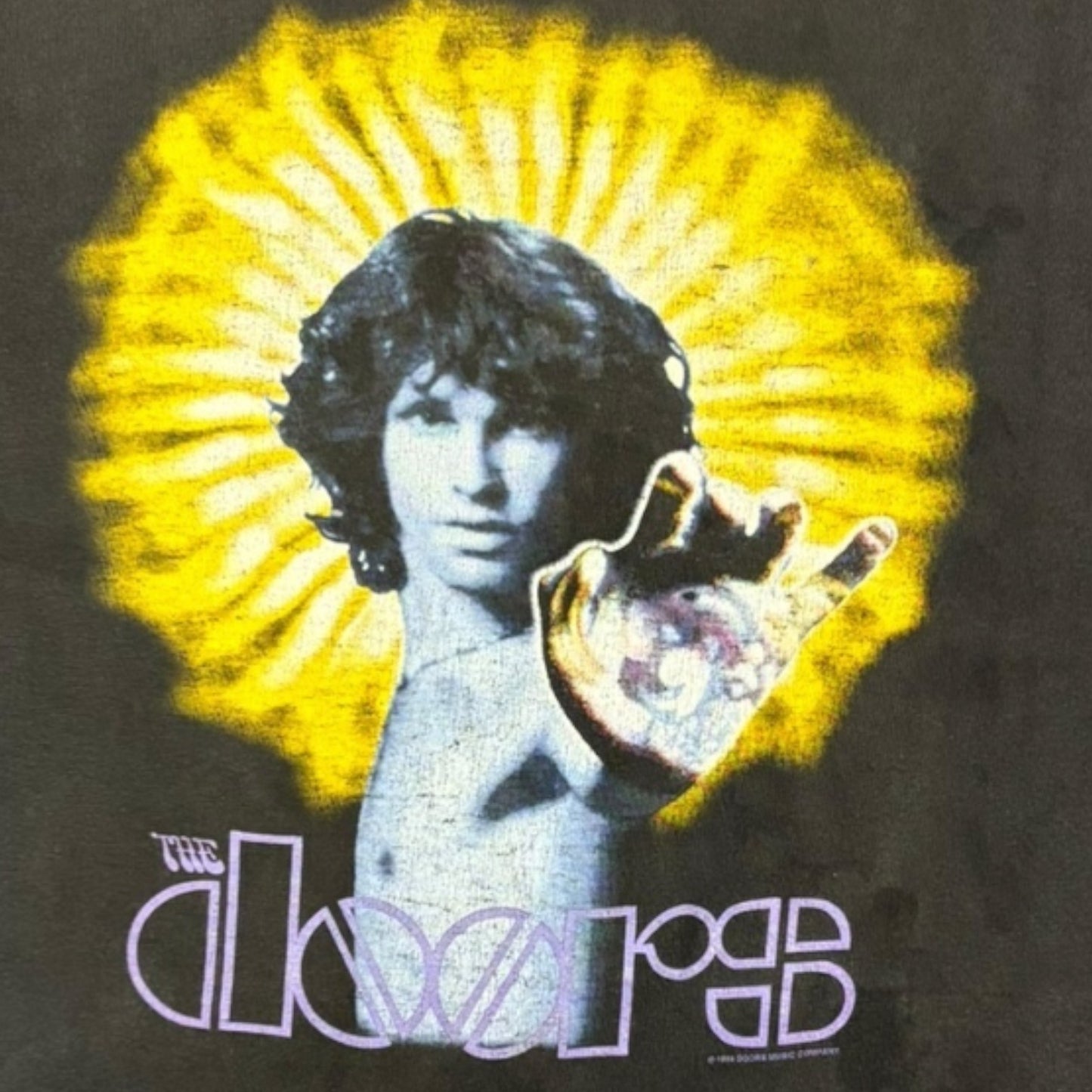 [THE DOORS] The Doors Jim Morrison Sunburst Hand Palm Vintage T-shirt L