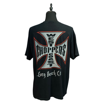 WEST COAST CHOPPERS Iron Cross Logo T-Shirt, Black, Size XL