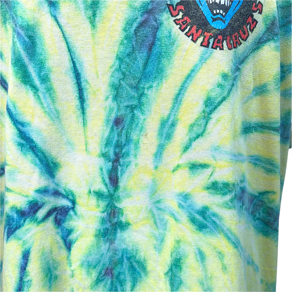 【SANTA CRUZ】 サンタクルーズ NHSタグ  Tシャツ  緑黄色タイダイ XL