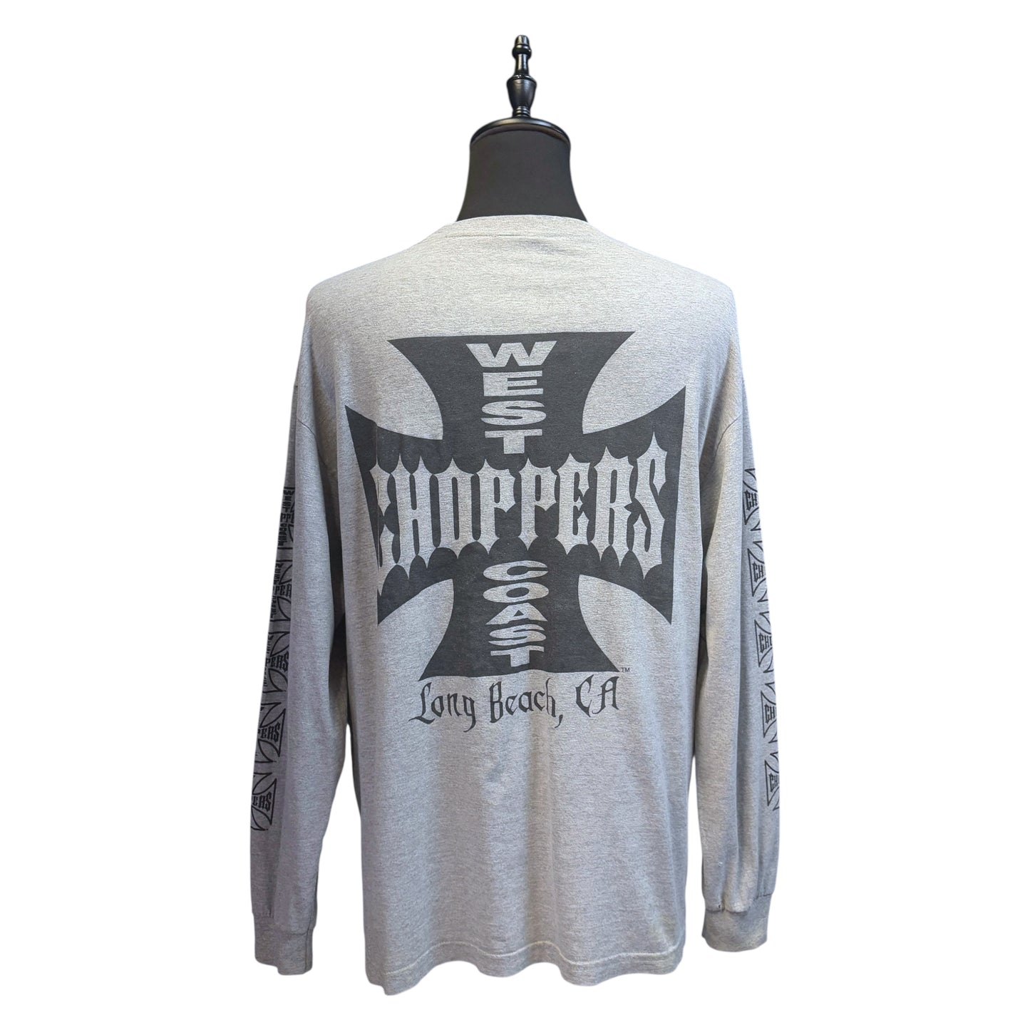 【WEST COAST CHOPPERS】ウエストコーストチョッパーズ  両袖ロゴロングTシャツ グレー L.XL相当