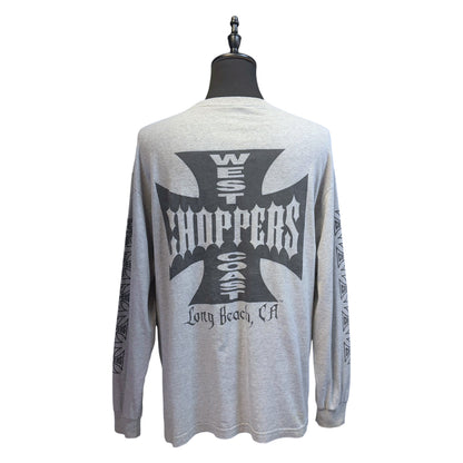 【WEST COAST CHOPPERS】ウエストコーストチョッパーズ  両袖ロゴロングTシャツ グレー L.XL相当