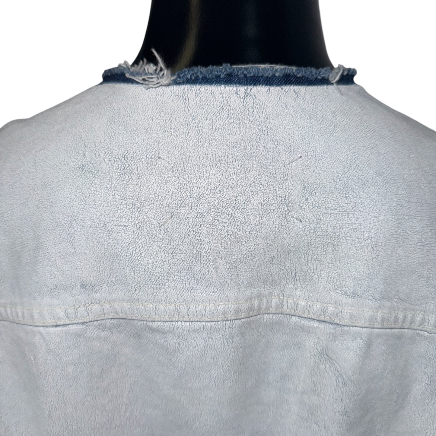 [Maison Margiela] Maison Margiela White Denim Jacket, No Collar, Size 48 (Equivalent to M)