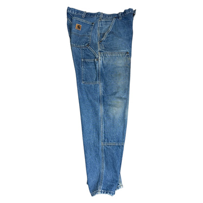 Carhartt Double Knee Double Front Logger Dungaree Denim Painter Pants, 34in.