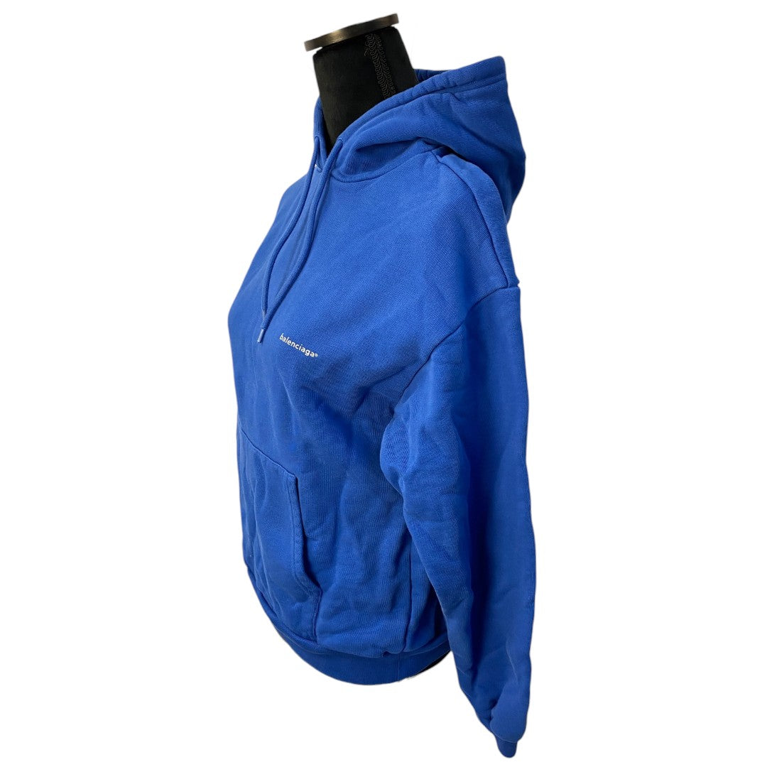 BALENCIAGA Logo Hoodie/Blue/Women's/S