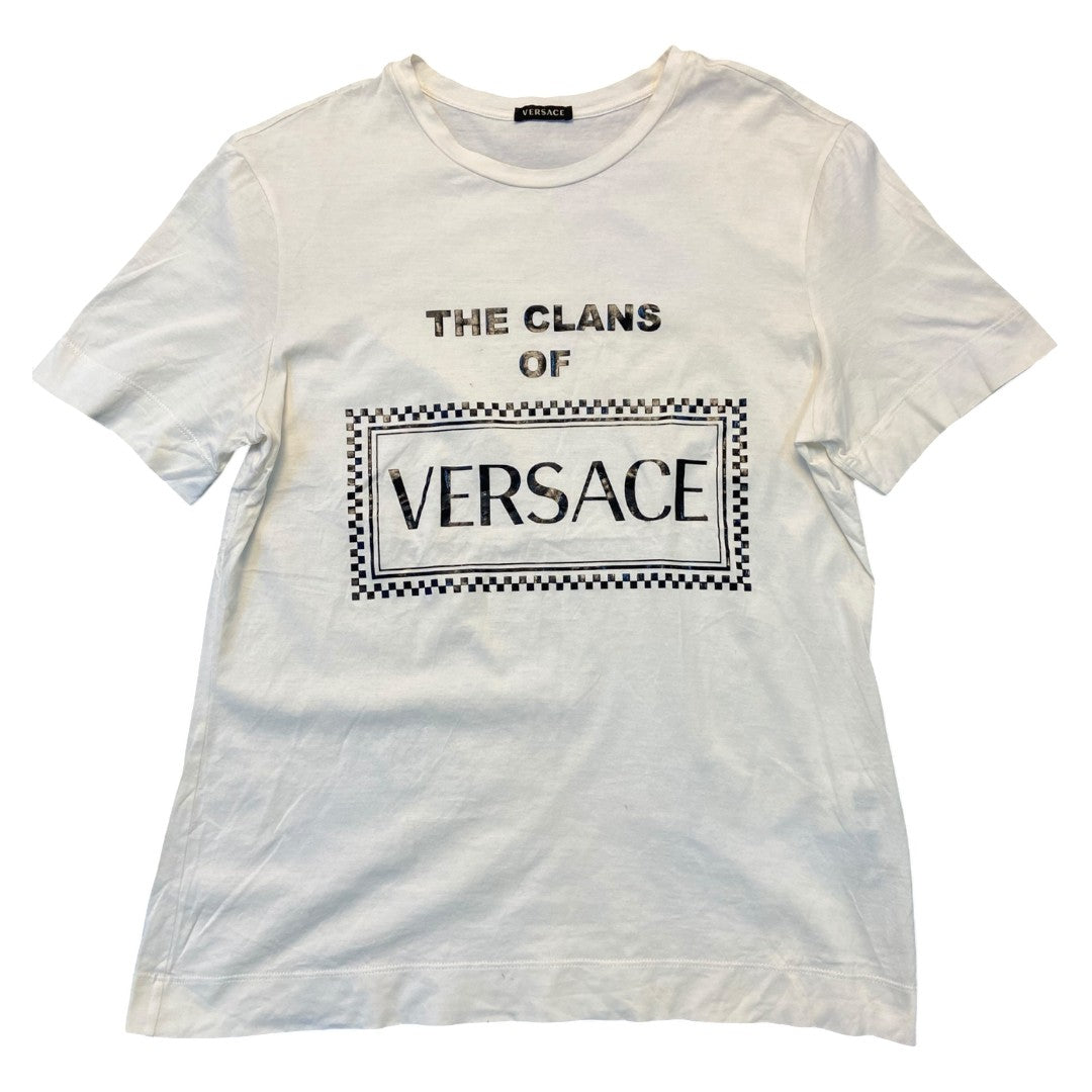 【versace】ベルサーチ/womensロゴTシャツ/The Clans of/白/サイズ40