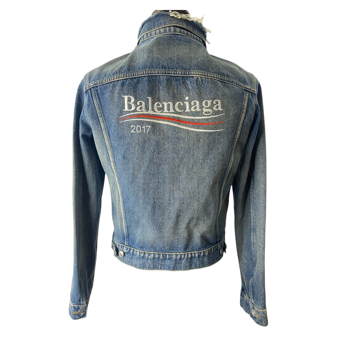[BALENCIAGA] Balenciaga Distressed Denim Jacket