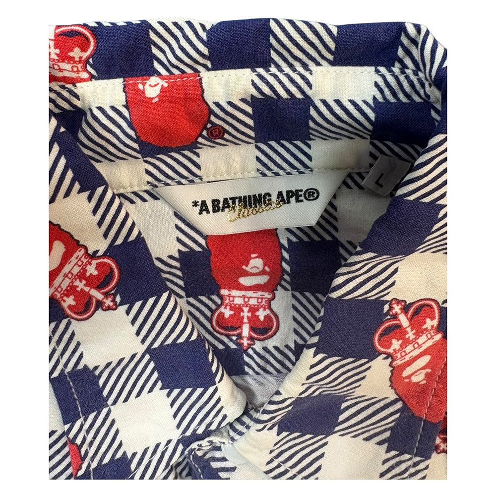 A BATHING APE Classic Crown Check Shirt (Size XL)