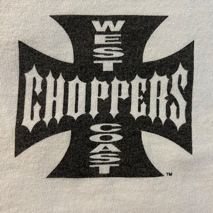 WEST COAST CHOPPERS Iron Cross Logo T-Shirt, White, Size XL