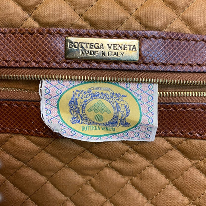 【BOTTEGA VENETA】ボッテガヴェネタ ボストンバッグ PVC×レザー ブラウン×ブラック