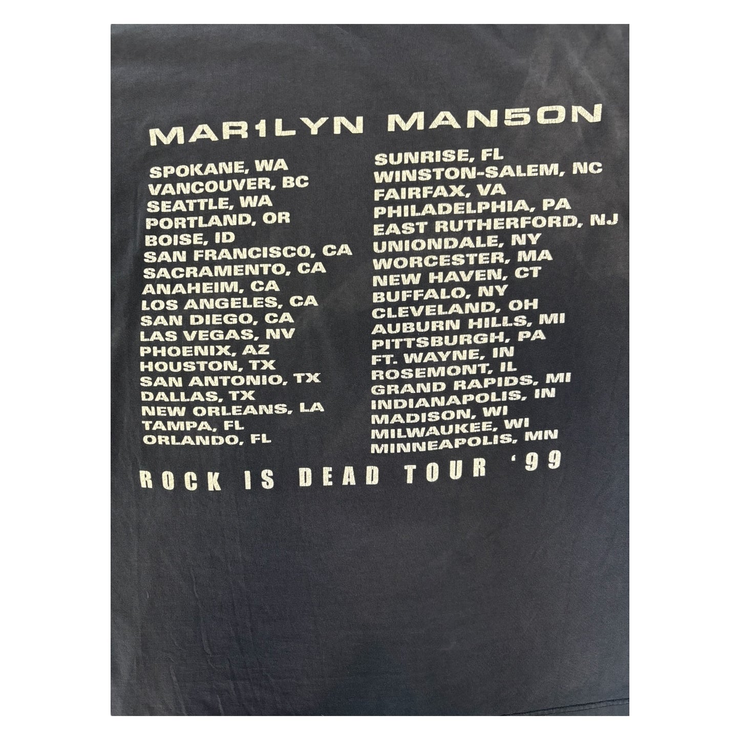 【MARILYN MANSON】マリリンマンソン "ROCK IS DEAD TOUR"  90`s Vintage Tシャツ XL相当