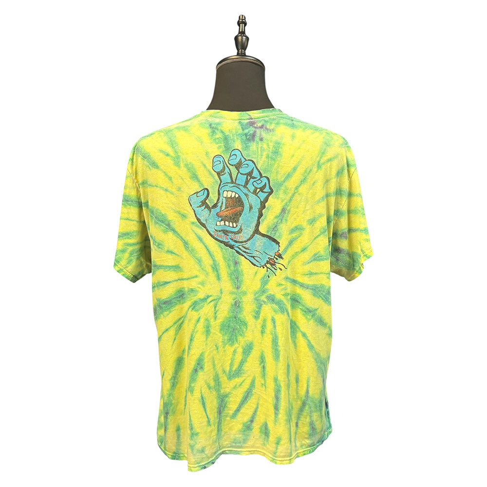 【SANTA CRUZ】 サンタクルーズ NHSタグ  Tシャツ  緑黄色タイダイ XL