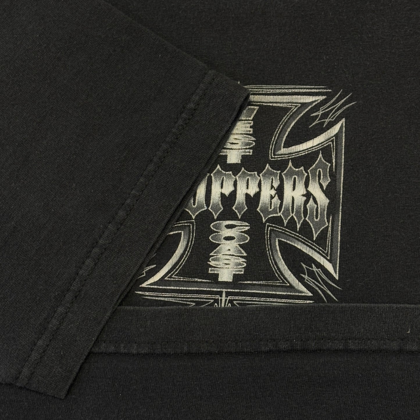 [WEST COAST CHOPPERS] West Coast Choppers Iron Cross Silver Logo T-Shirt, Size L