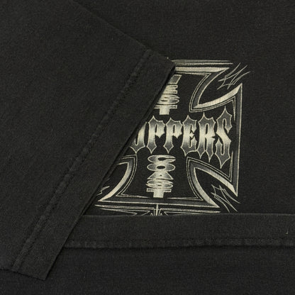 [WEST COAST CHOPPERS] West Coast Choppers Iron Cross Silver Logo T-Shirt, Size L