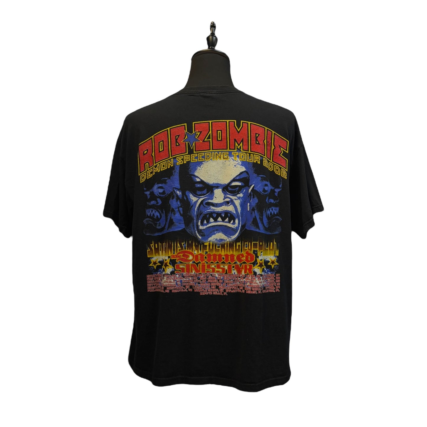 【ROB ZOMBIE DEMON SPEEDING TOUR 】ロブゾンビ デーモンスピーディングツアー 2002 Vintage Tシャツ ブラック XL