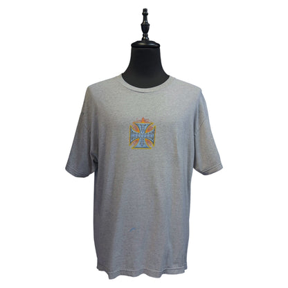 【WEST COAST CHOPPERS】ウエストコーストチョッパーズ クロス×ファイヤープリント Tシャツ  90’s  XL相当
