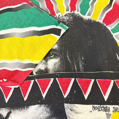 [BOB MARLEY] Bob Marley Overprint All-Over Rasta Vintage T-Shirt, Made in USA, ALLSPORT Tag, Size L