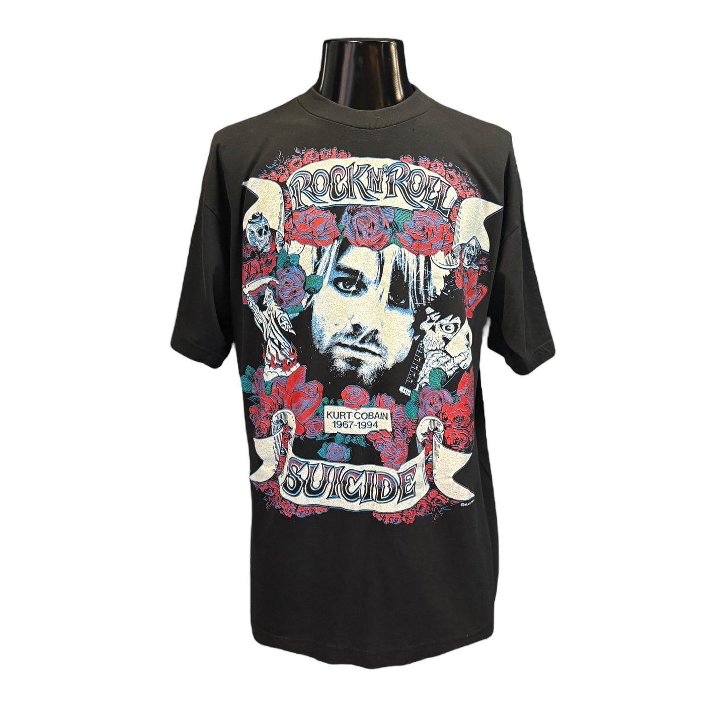 [Kurt Cobain] Kurt Cobain ROCKN' ROLL SUICIDE Memorial T-Shirt XL NIRVANA