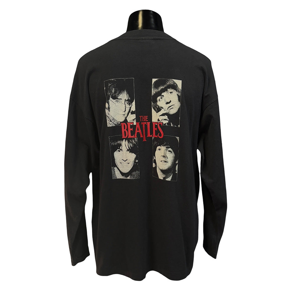 [BEATLES] Vintage Beatles Classic Song &amp; Member Print Long Sleeve T-Shirt, XL