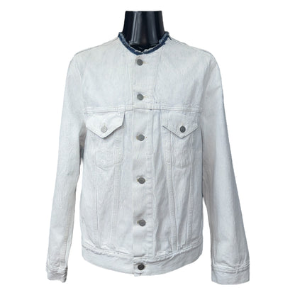 [Maison Margiela] Maison Margiela White Denim Jacket, No Collar, Size 48 (Equivalent to M)