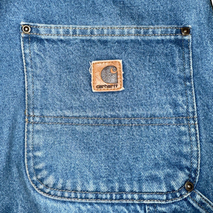 Carhartt Double Knee Double Front Logger Dungaree Denim Painter Pants, 34in.