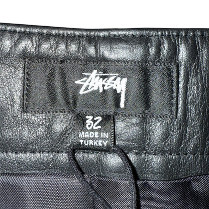 【STUSSY】ステューシー MILITARY CARGO LEATHER PANT レザー カーゴパンツ 32