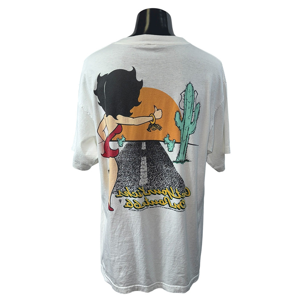 Betty Boop Route 66 Print T-Shirt, Made in USA, Size XL
