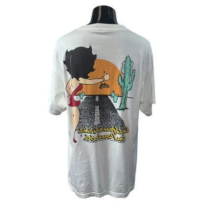 Betty Boop Route 66 Print T-Shirt, Made in USA, Size XL