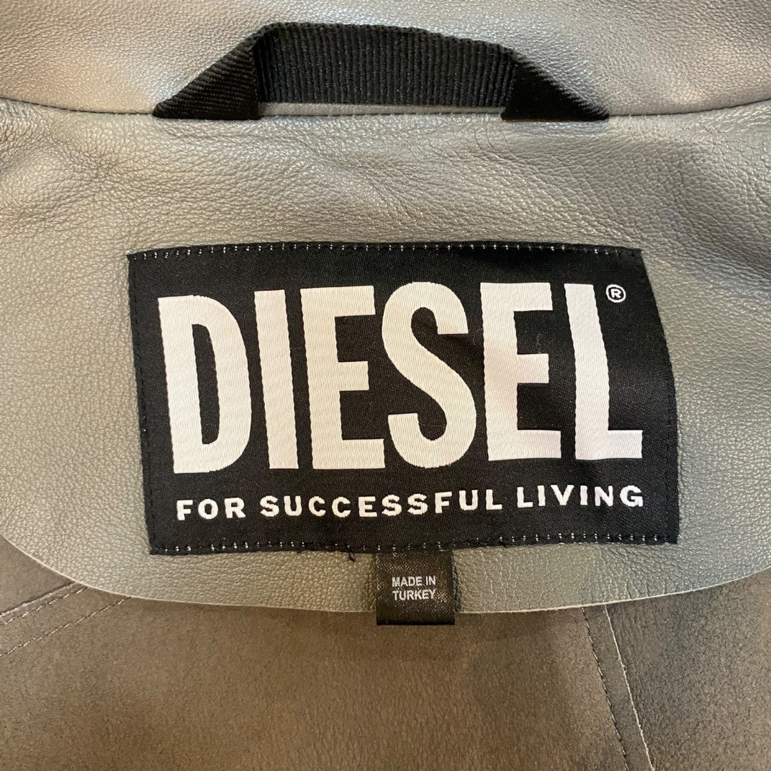 [DIESEL] Gray leather jacket