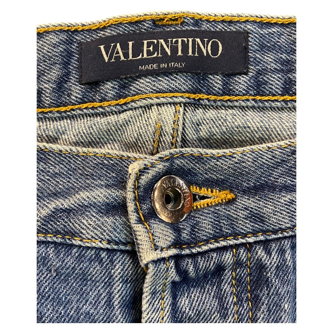 【VALENTINO】ヴァレンティノ パッチワーク加工ストレートデニムパンツ（Made in Italy）サイズ【31】