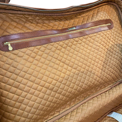 【BOTTEGA VENETA】ボッテガヴェネタ ボストンバッグ PVC×レザー ブラウン×ブラック
