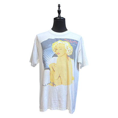 [MADONNA] Madonna "BLOND AMBITION Tour" Vintage T-Shirt (White) / 90's / XL