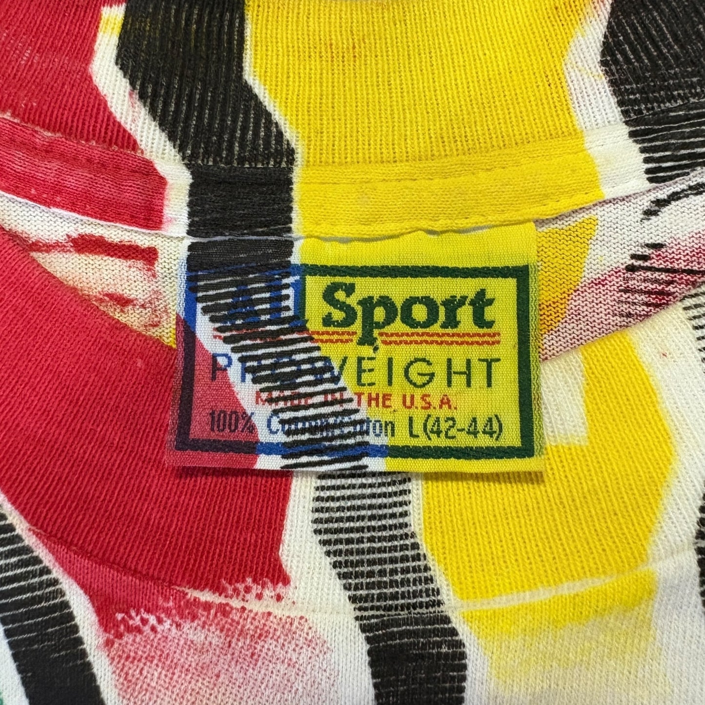[BOB MARLEY] Bob Marley Overprint All-Over Rasta Vintage T-Shirt, Made in USA, ALLSPORT Tag, Size L