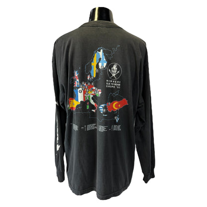 【METALLICA】メタリカ NOWHERE ELSE TO ROAM EUROPE TOUR ’93 Vintage ロングTシャツ XL相当