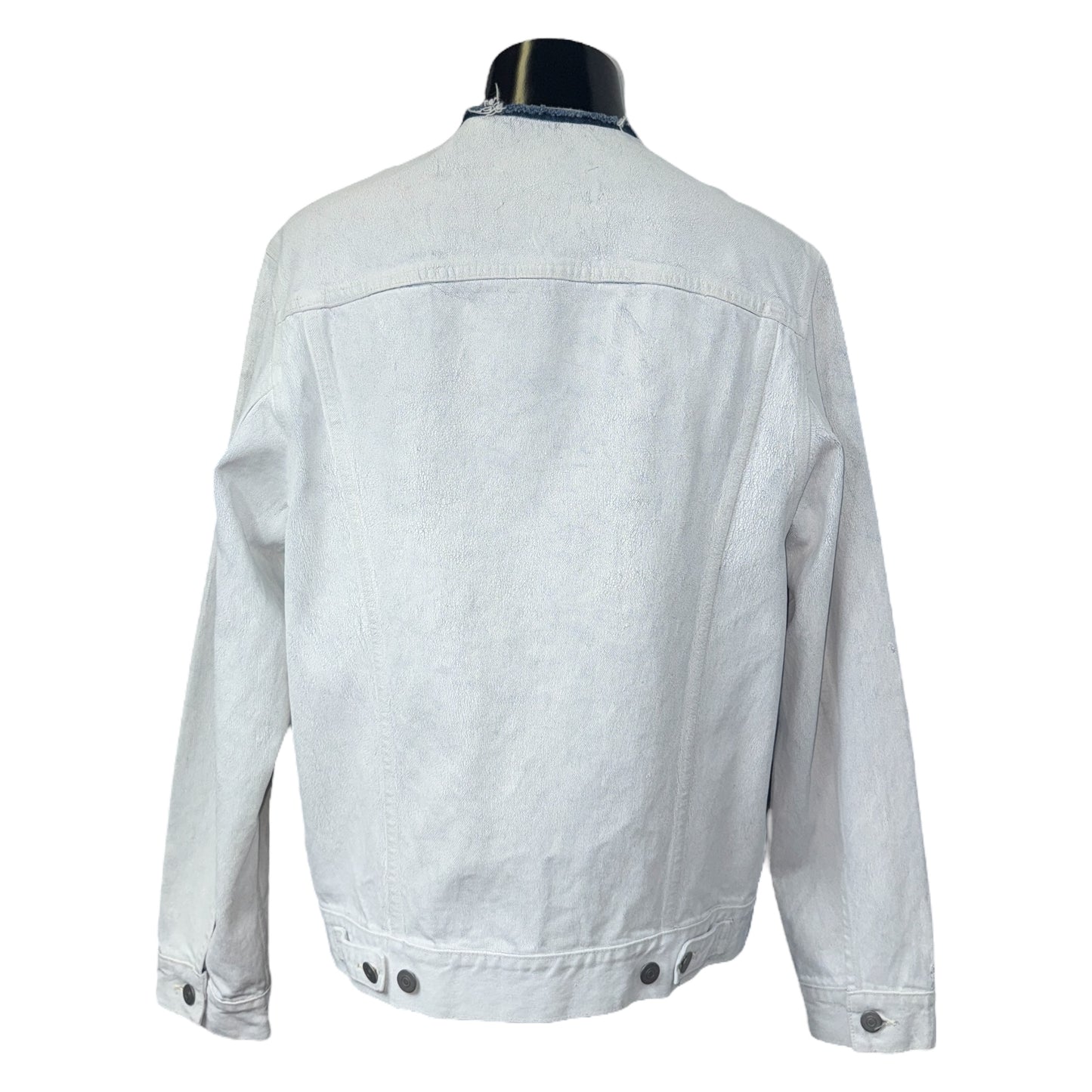 [Maison Margiela] Maison Margiela White Denim Jacket, No Collar, Size 48 (Equivalent to M)