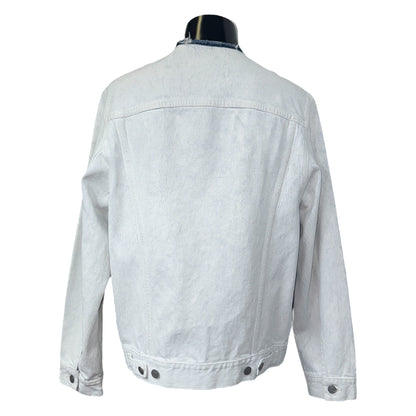 [Maison Margiela] Maison Margiela White Denim Jacket, No Collar, Size 48 (Equivalent to M)