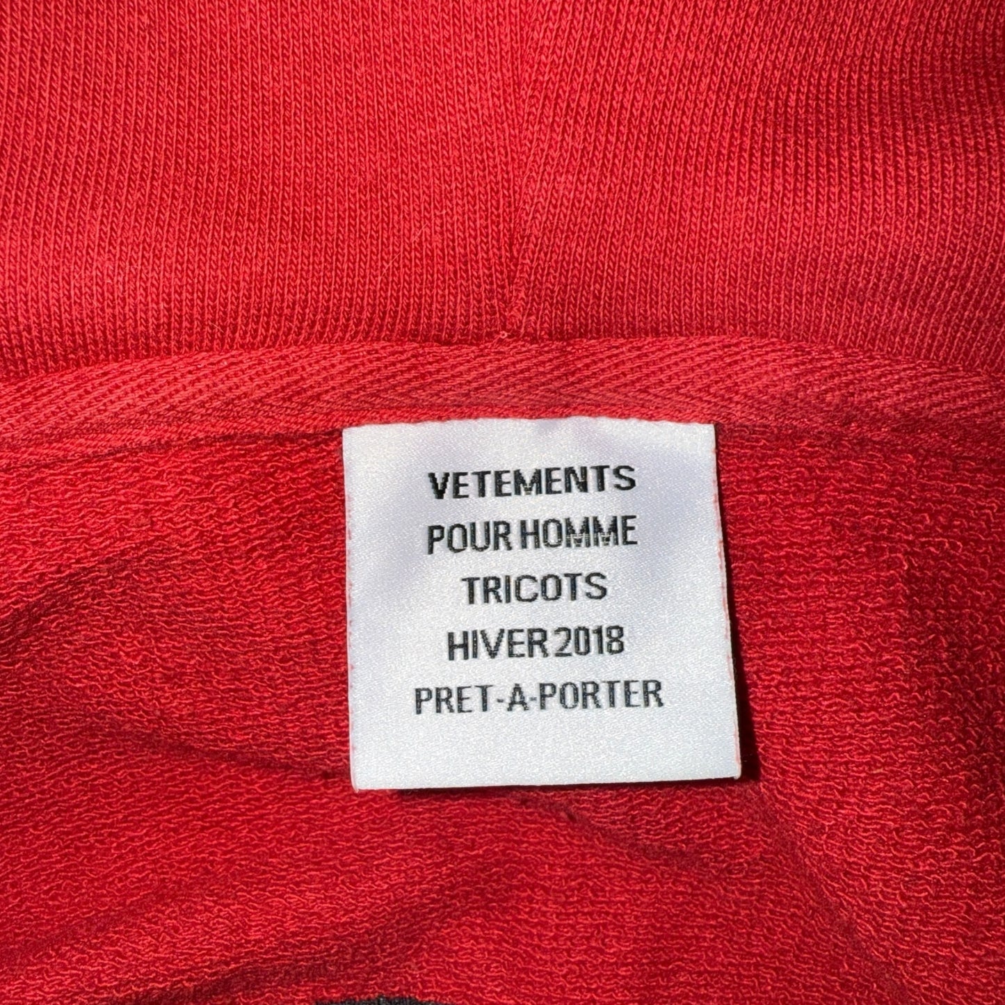 [VETEMENTS] Vetements 17FW FREE HUGS ZIP HOODIE