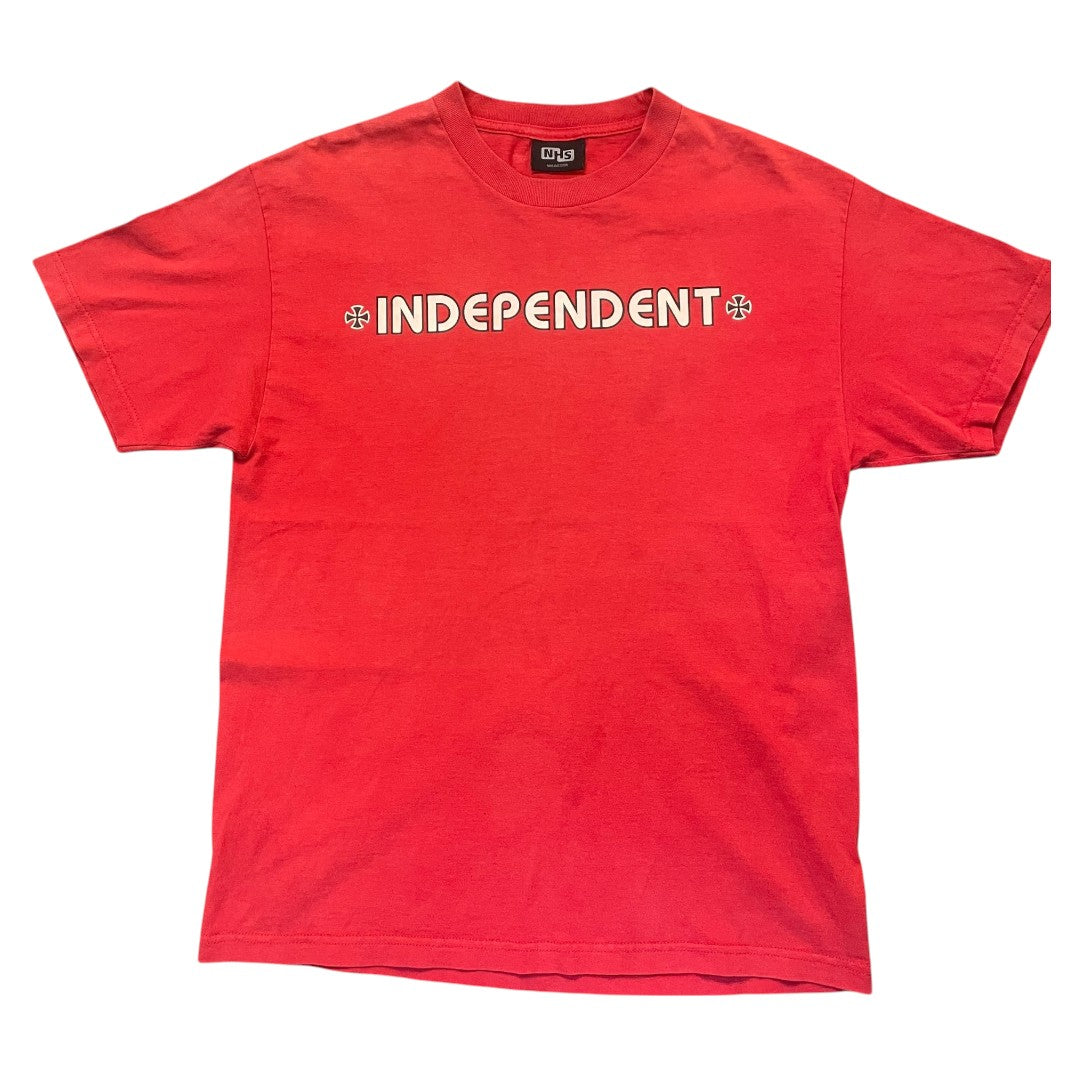 【INDEPENDENT】インディペンデント NHSタグ アイアンクロスロゴプリントTシャツ L