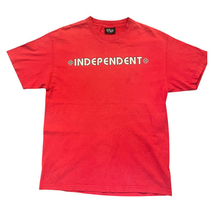 【INDEPENDENT】インディペンデント NHSタグ アイアンクロスロゴプリントTシャツ L