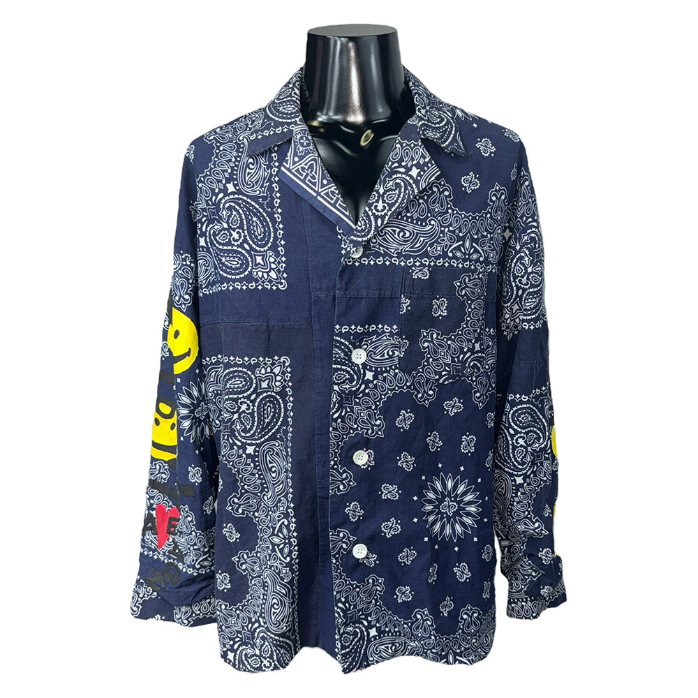 【READYMADE】 レディーメイド BANDANA SLEEPING SHIRT NAVY 1